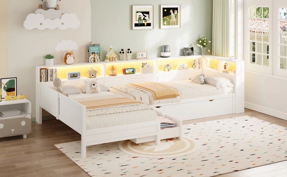letto piattaforma in legno bianco 225 x 314.5 cm