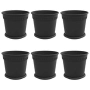 Fioriere | Cassetta per fiori | Vasi per Piante 6 pz Nero ? 19 x 16 cm Plastica
