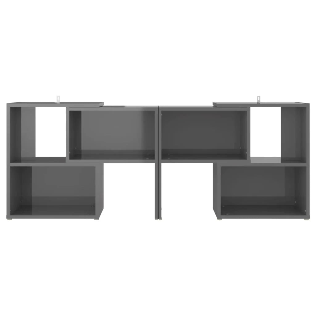 Mobile TV multimediale mensola TV credenza TV sala da pranzo soggiorno camera da letto finitura lucida 104 x 30 x 52 cm legno ingegnerizzato grigio 02_0027010