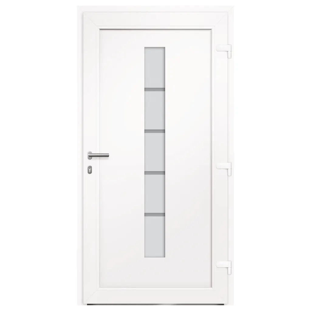 Porta d'Ingresso in Alluminio e PVC Bianco 100x200 cm cod mxl 76487