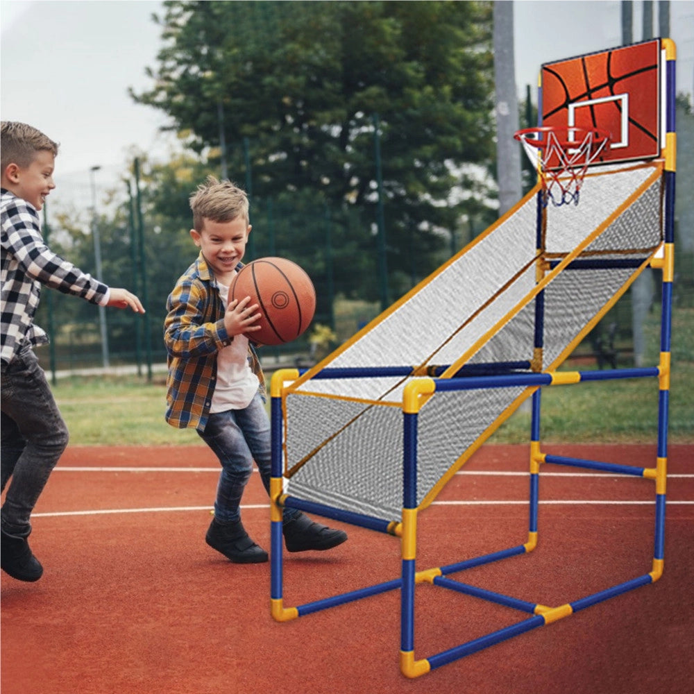 Trade Shop - Canestro Basket Arcade Palla Canestro Sala Giochi Pallone Gonfiatore 140x89x46cm -