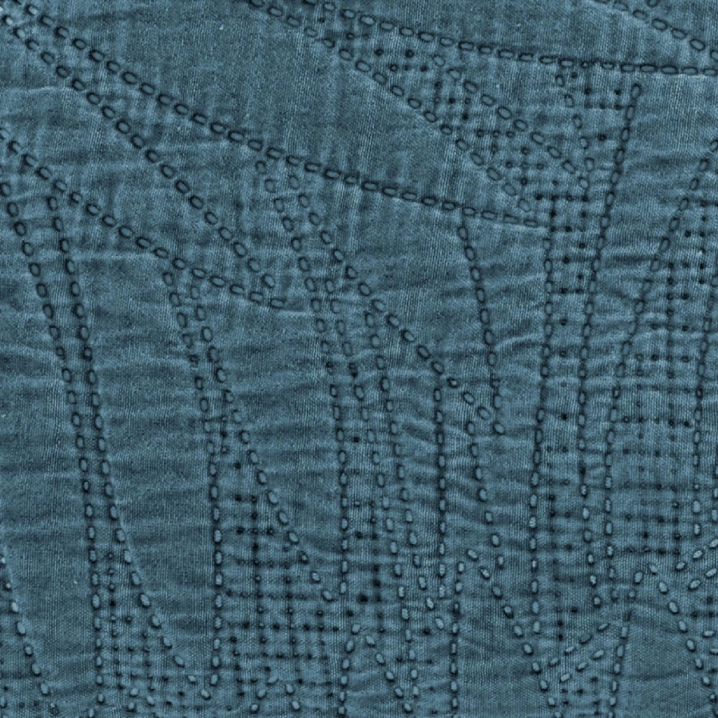 Copriletto Trapuntato Matrimoniale Stone Washed 250x250 cm in Microfibra Anallergica 120 gr/mq Trapuntino Leggero Primaverile Estivo Morbido e Resistente Ottanio