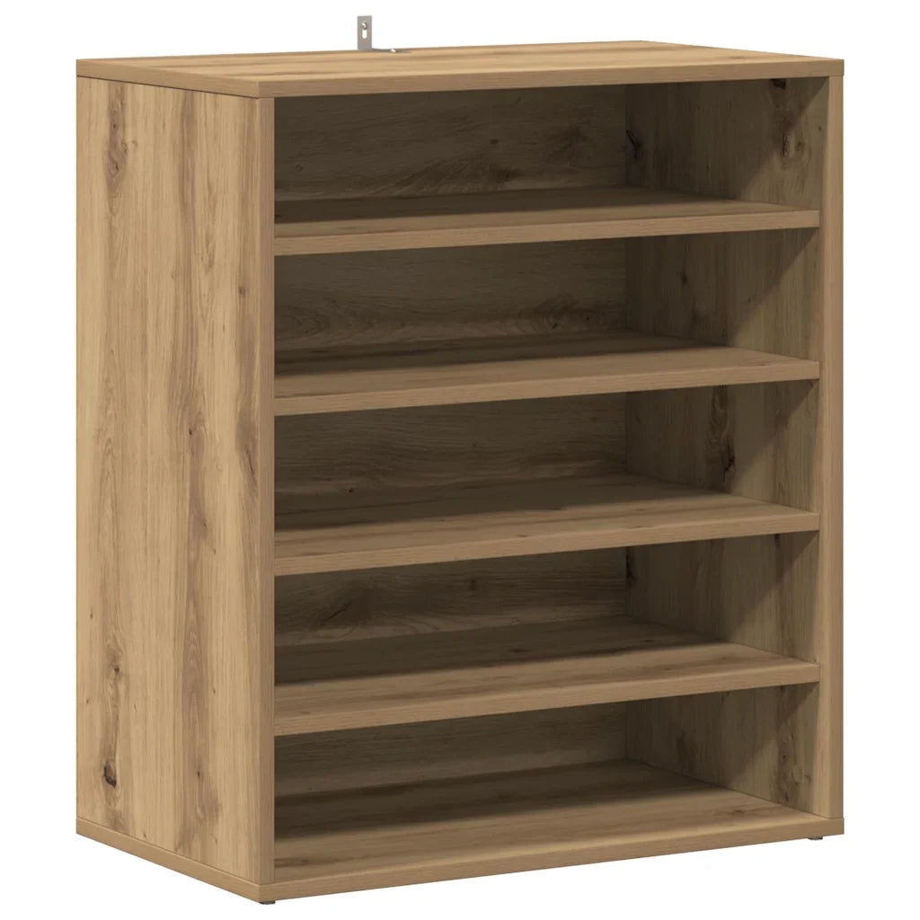 Scarpiera 60 x 35 x 70 cm ampio spazio contenitivo facile da pulire stile rovere artigianale legno composito 02_0050912