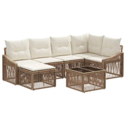 Set Divano da Giardino 7 pcs Beige polyrattan