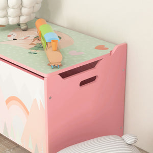 Cassapanca Baule Portagiochi 60x37x39 cm in MDF Rosa