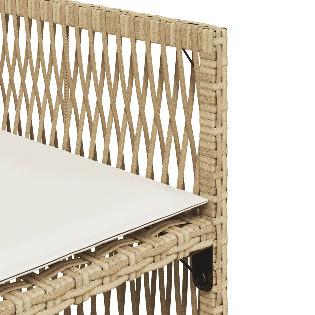 Set da Pranzo da Giardino 7 pz con Cuscini Beige in Polyrattan 3211630