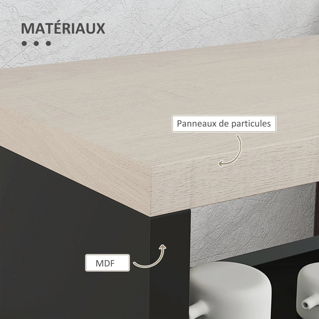 Carrello Multilivello con Ruote e Maniglia ¨C Zephmum ¨C 48x15x80 cm Nero