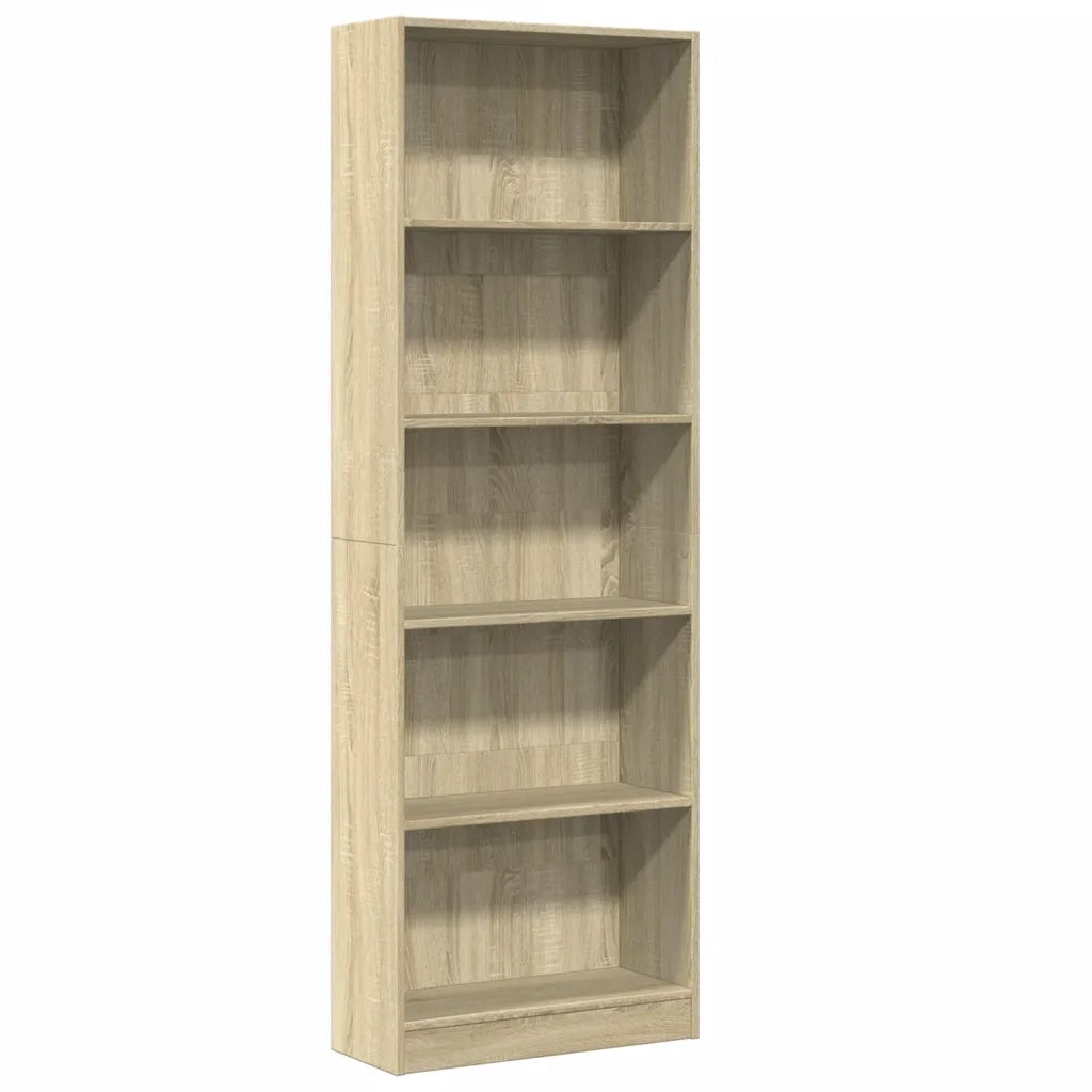 Libreria Rovere Sonoma 60x24x176 cm in Legno Multistrato 857823