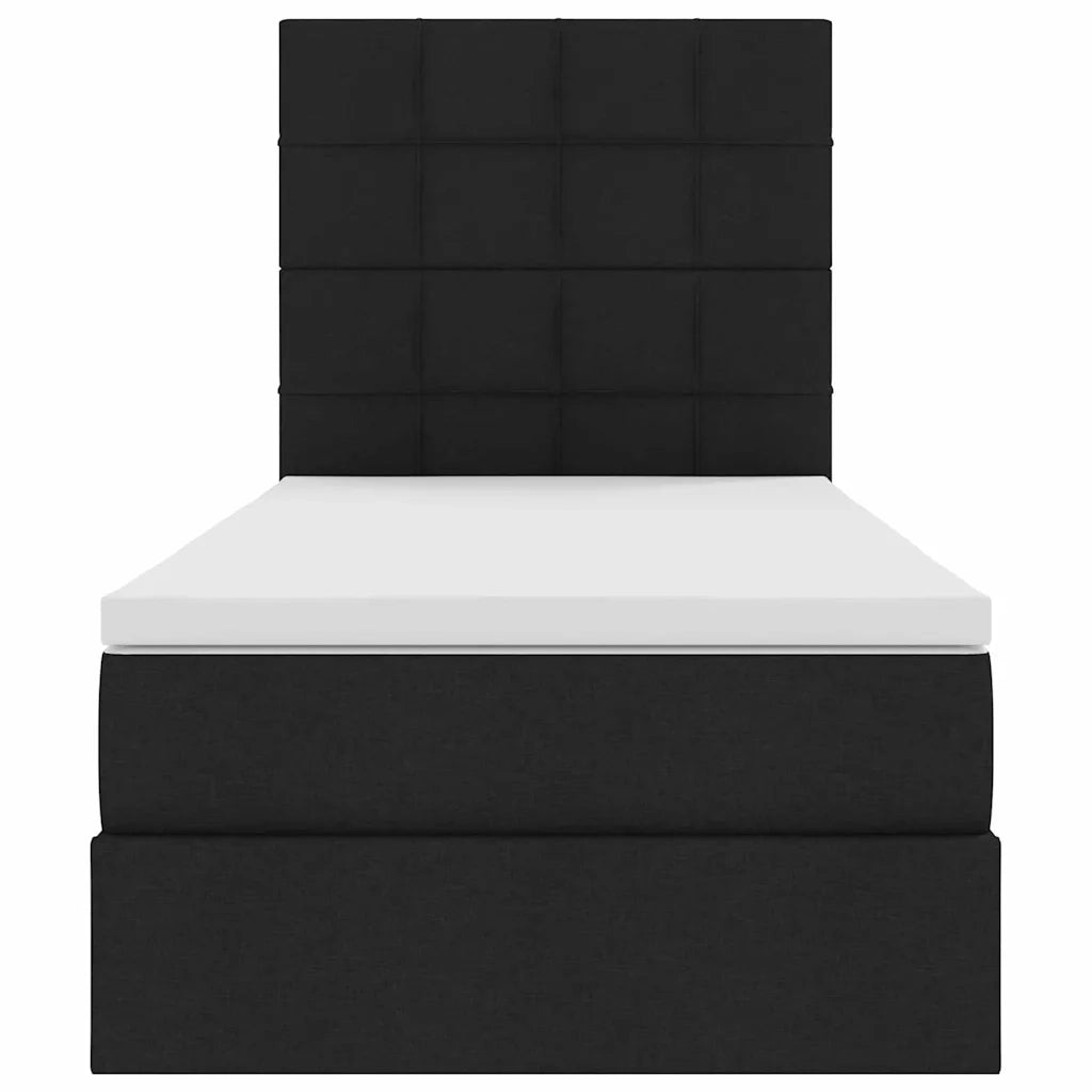 Letto con contenitore e materasso Nero 90 x 190 cm Poliestere