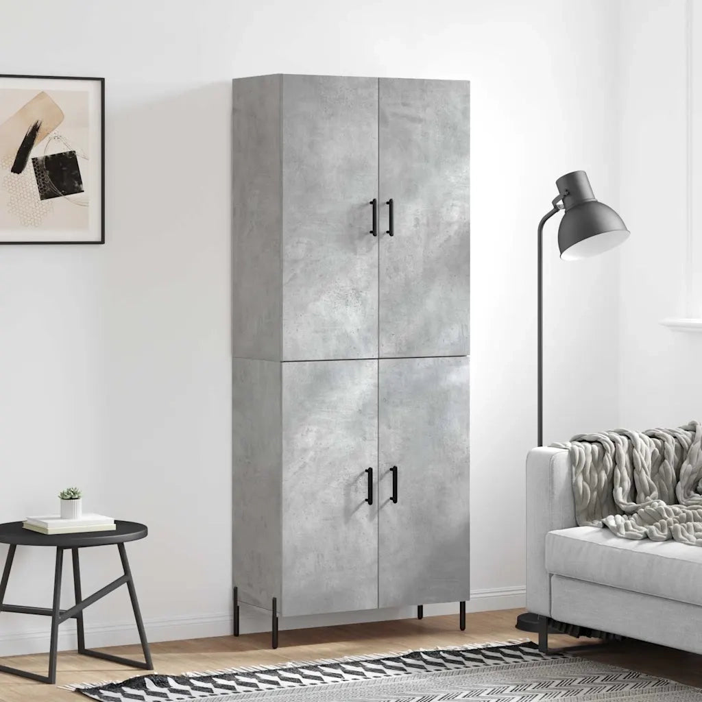 Credenza | Madia | Buffet da pranzo | Armadio da pranzo Grigio Cemento 69,5x34x180 cm in Legno Multistrato