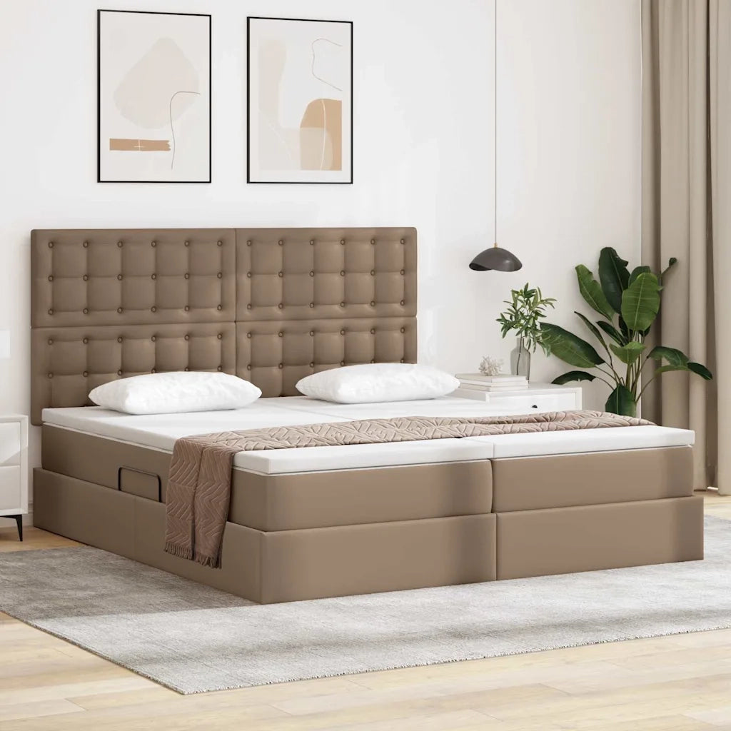 Letto con contenitore e LED Cappuccino 180 x 200 cm