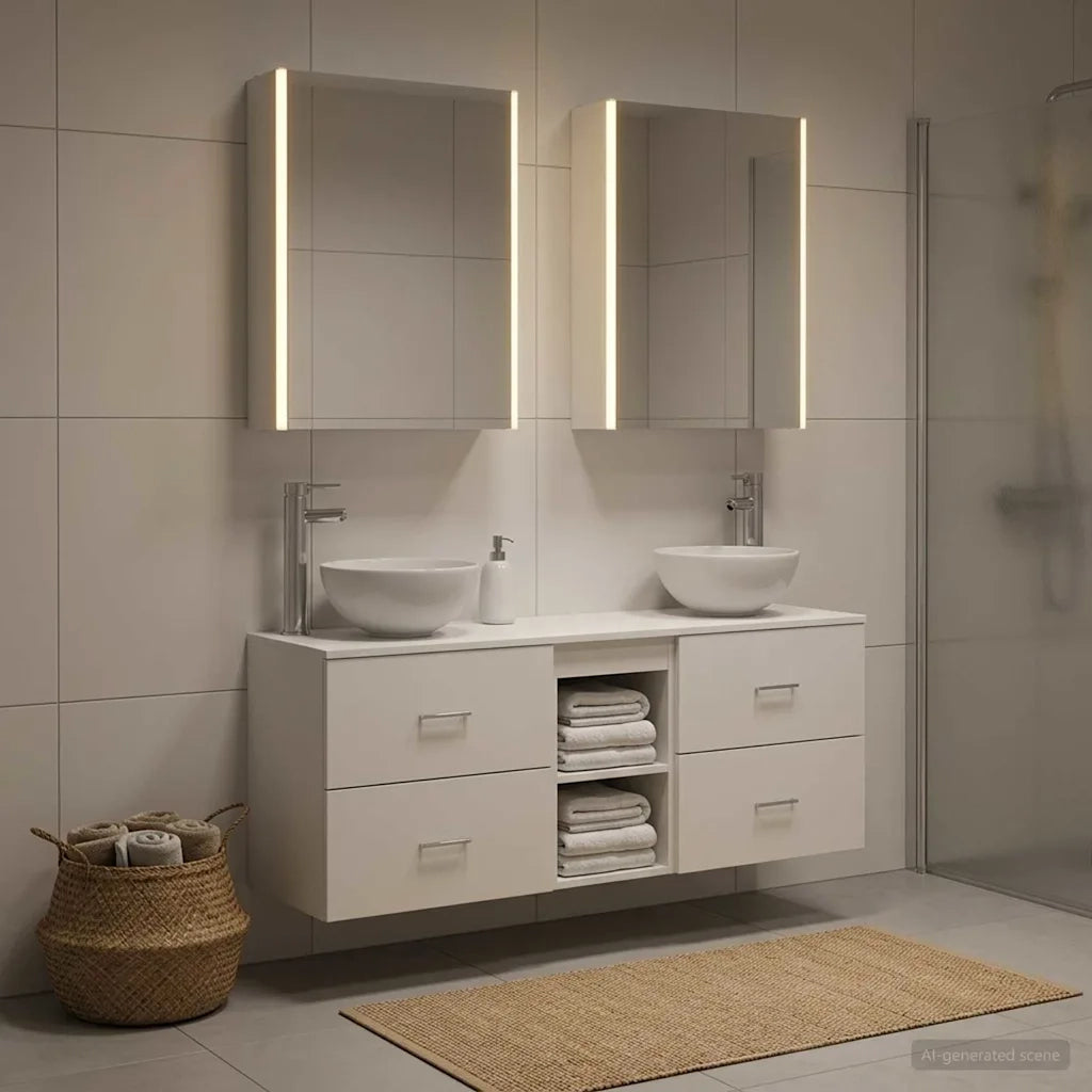 Set di Armadi da Bagno 5 pcs Bianco 53 x 15,5 x 70 cm 3406687