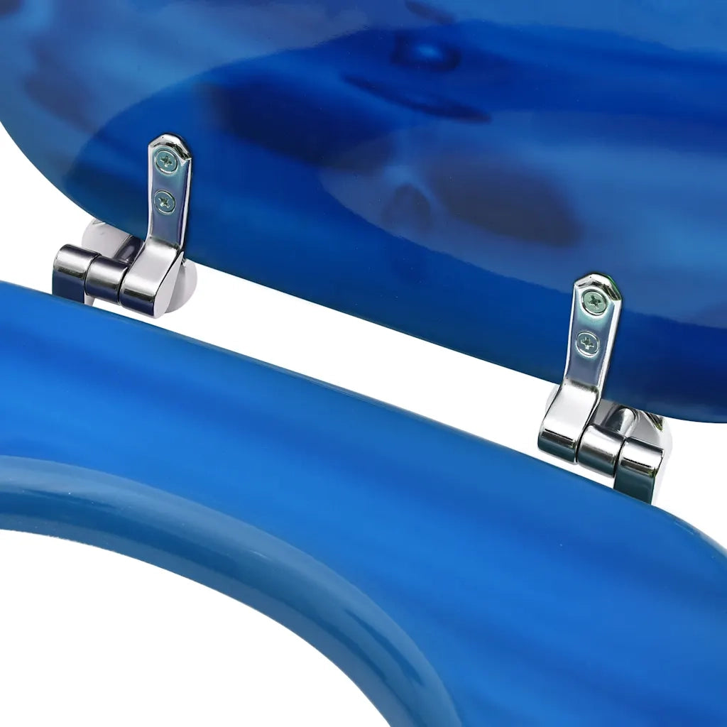 Tavoletta WC con Coperchio MDF Blu Design Goccia d'Acqua 146906