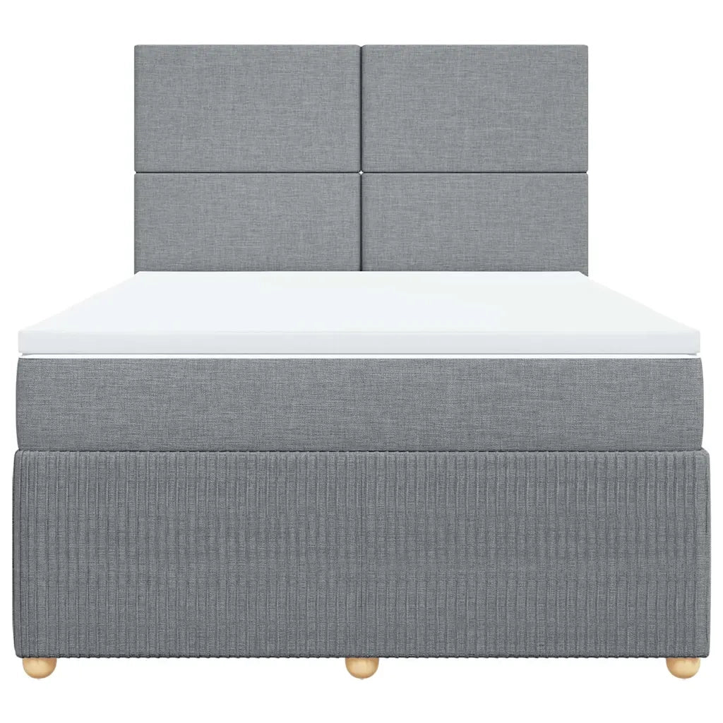 Giroletto a Molle con Materasso Grigio Chiaro 160x200cm Tessuto