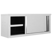 Armadio da Cucina ad Ante Scorrevoli 120x40x50cm Acciaio Inox 51053