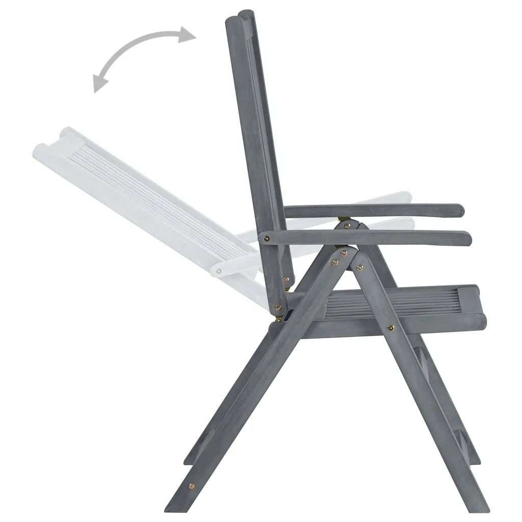 Set da Pranzo da Giardino 7 pz Legno Massello di Acacia Grigio cod mxl 43225