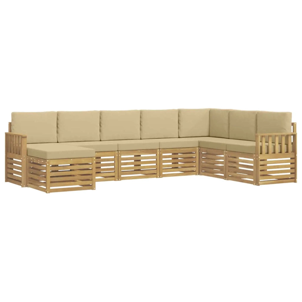 Set di divani da esterno 6 pcs Bianco e Beige 3392308