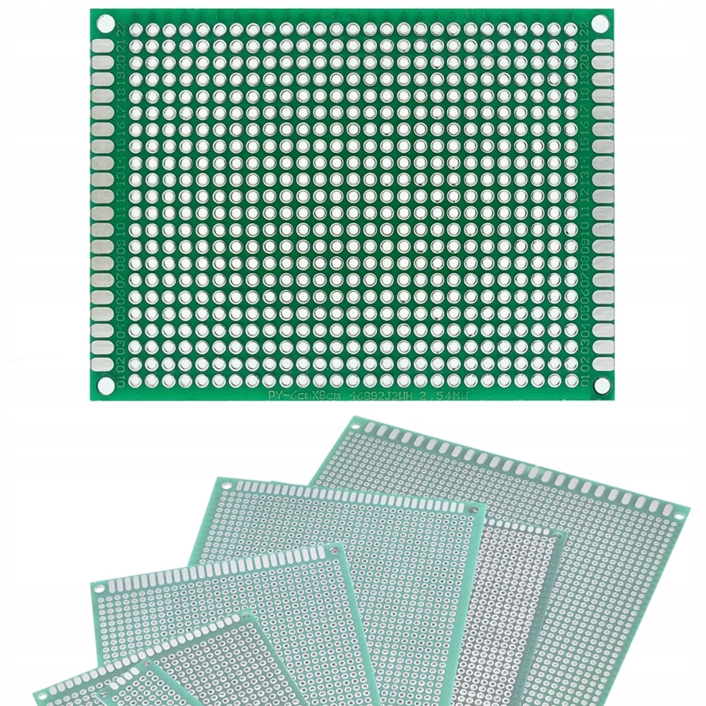 Piastra Prototipale Universale Doppia Faccia 60 x 80 mm – Fori Metallizzati 2,54 mm | Montaggio THT