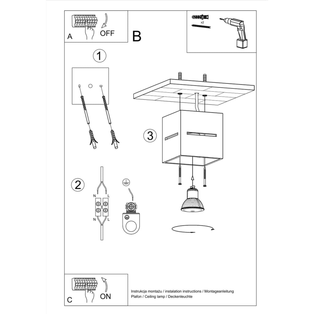 Faretto soffitto Pure Lume Lupino bianco quadrato G9