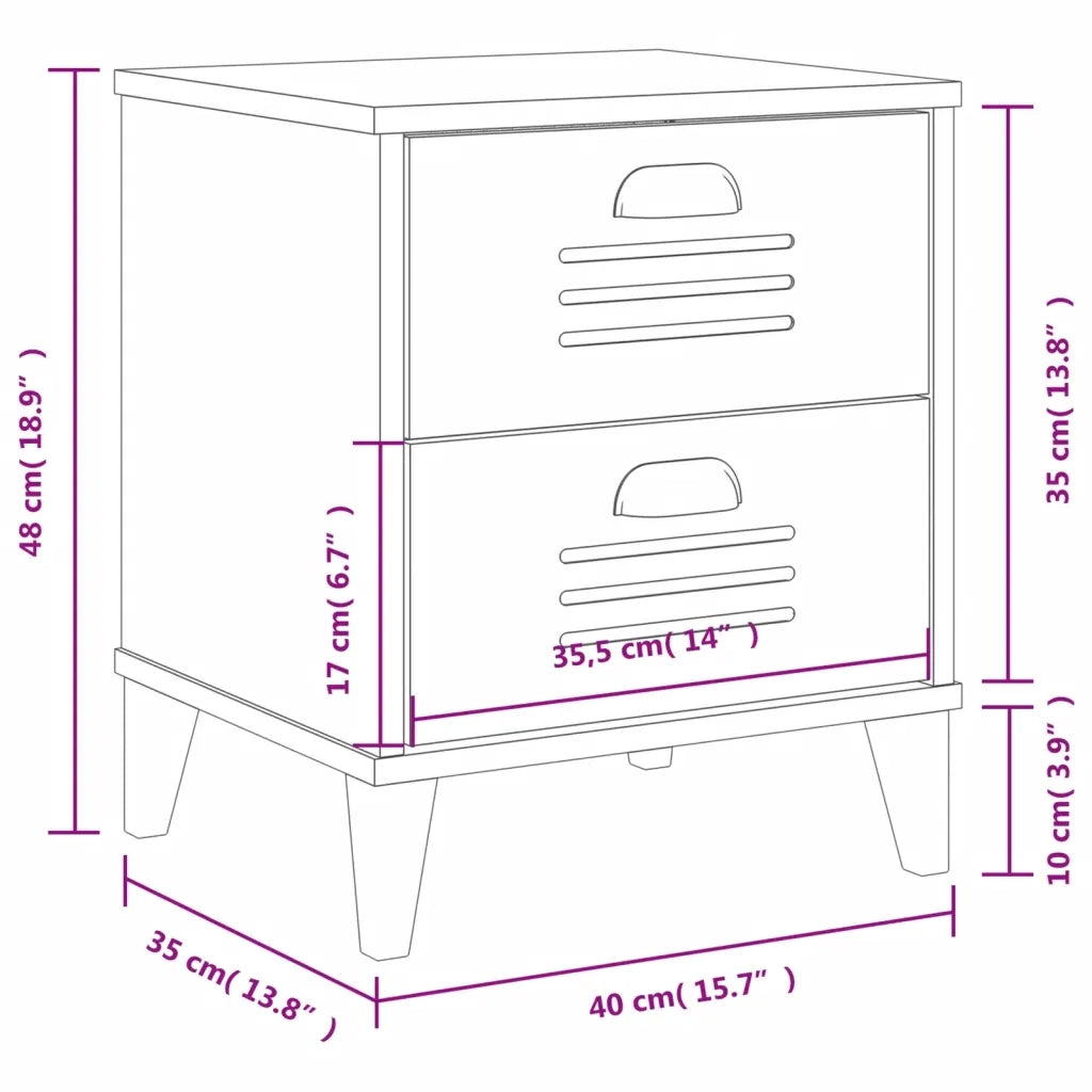 Comodino VIKEN Antracite in Legno Multistrato 374910