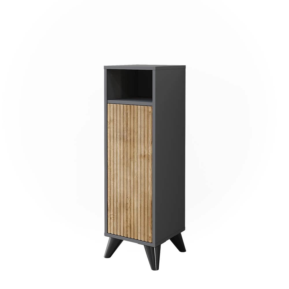 Vicco Mobiletto midi Antracite/quercia di montagna 30 x 97 cm con porta