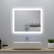 Aica LED Specchio da bagno 60×50 cm + luminosità regolabile a 3 colori + antiappannamento