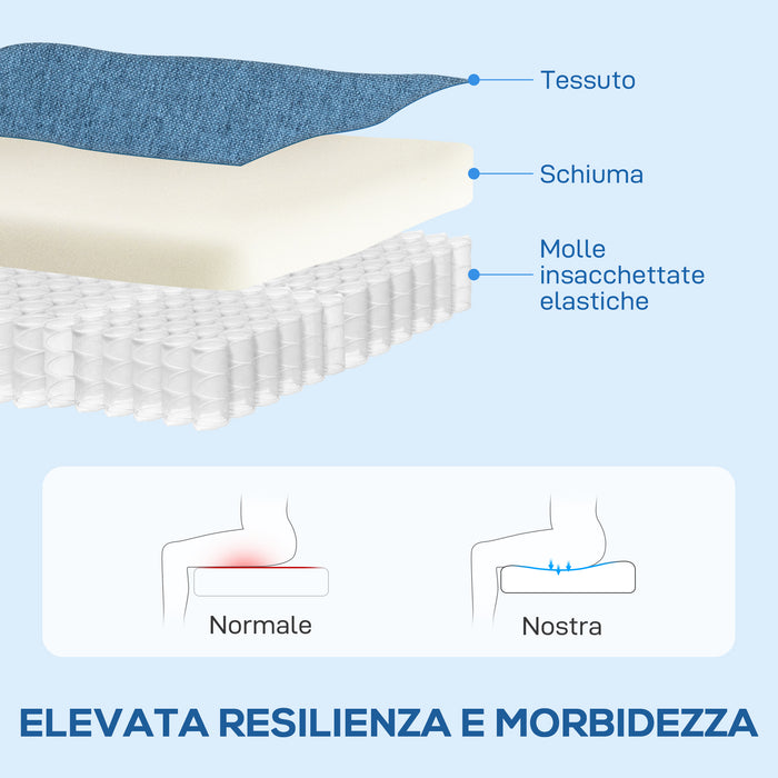 Poltrona Relax Reclinabile Manualmente a 135° Girevole a 360° con Funzione Dondolo Blu