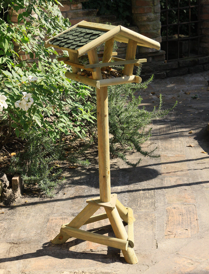 Mangiatoia per Uccellini 35x38xh100 cm Happiness in Legno FSC Naturale