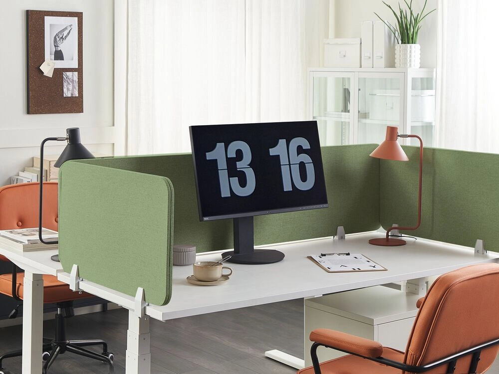 Pannello Divisorio Fonoassorbente per scrivania in PET verde 80 x 40 cm tavolo ufficio