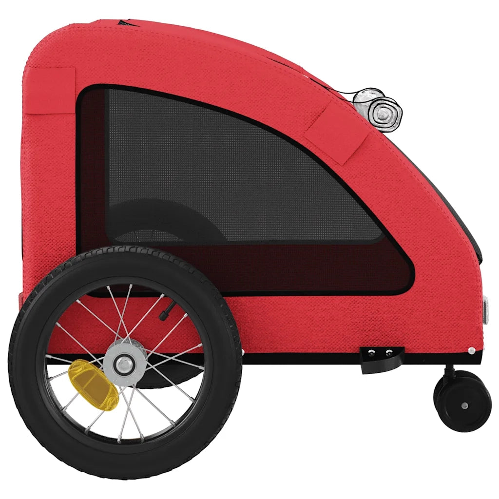 Rimorchio da Bici per Animali Rosso Oxford e Ferro CFW7676707