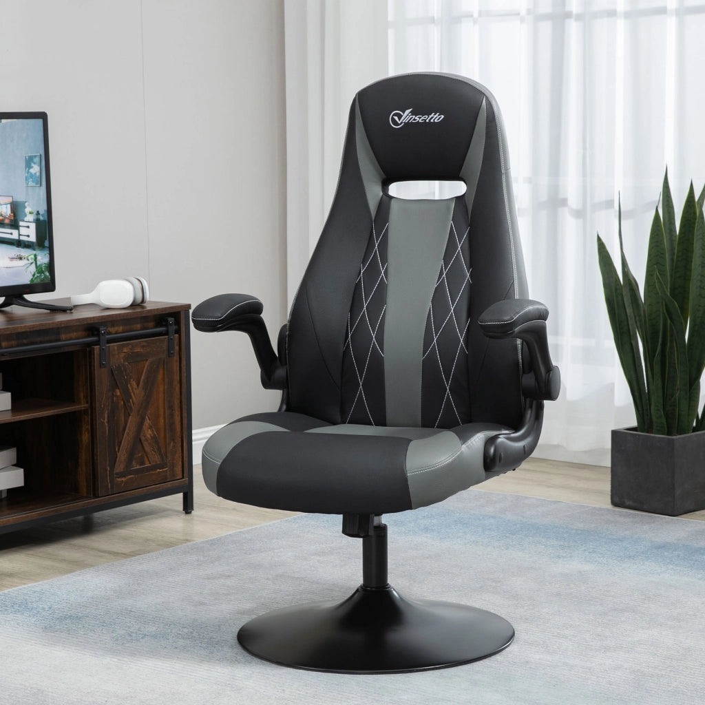 Sedia da gaming ergonomica ¨C zephmum ¨C base rotante metallo, schienale e braccioli regolabili, grigio nero