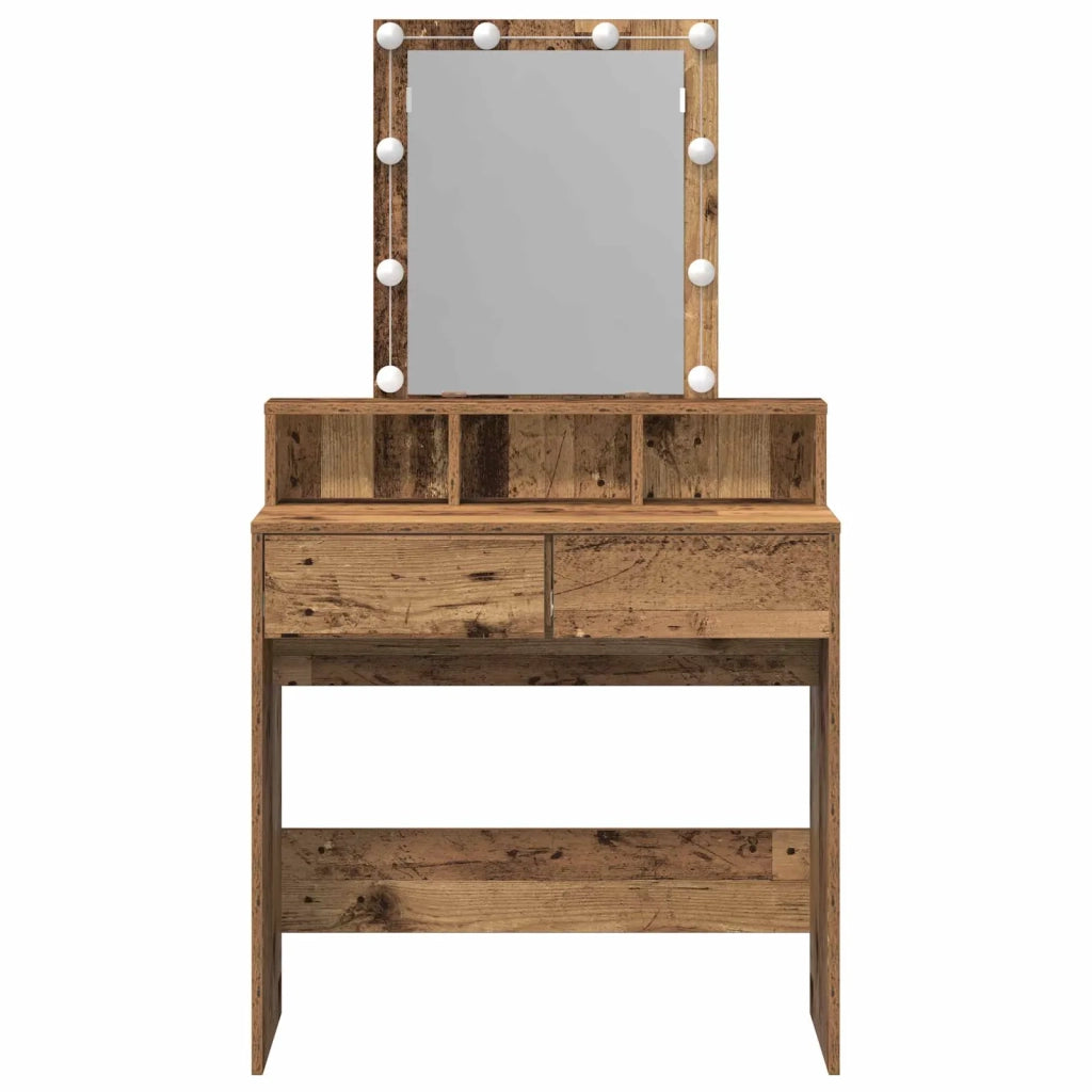 Toeletta | Tavolo da Trucco con cassetto Legno vecchio 80 x 41 x 144.5 cm