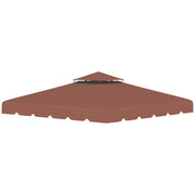 Tetto per Gazebo 3x3 m ¨C zephmum ¨C Marrone, Copertura Doppia, 8 Fori di Drenaggio