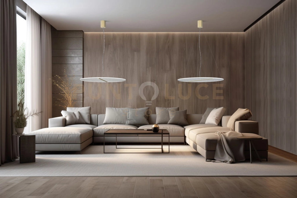 KOI-S70 O Sospensione led diametro 70cm in vetro con partciolari oro verniciato 26W dimmerabile SDD 2800 - 5000k