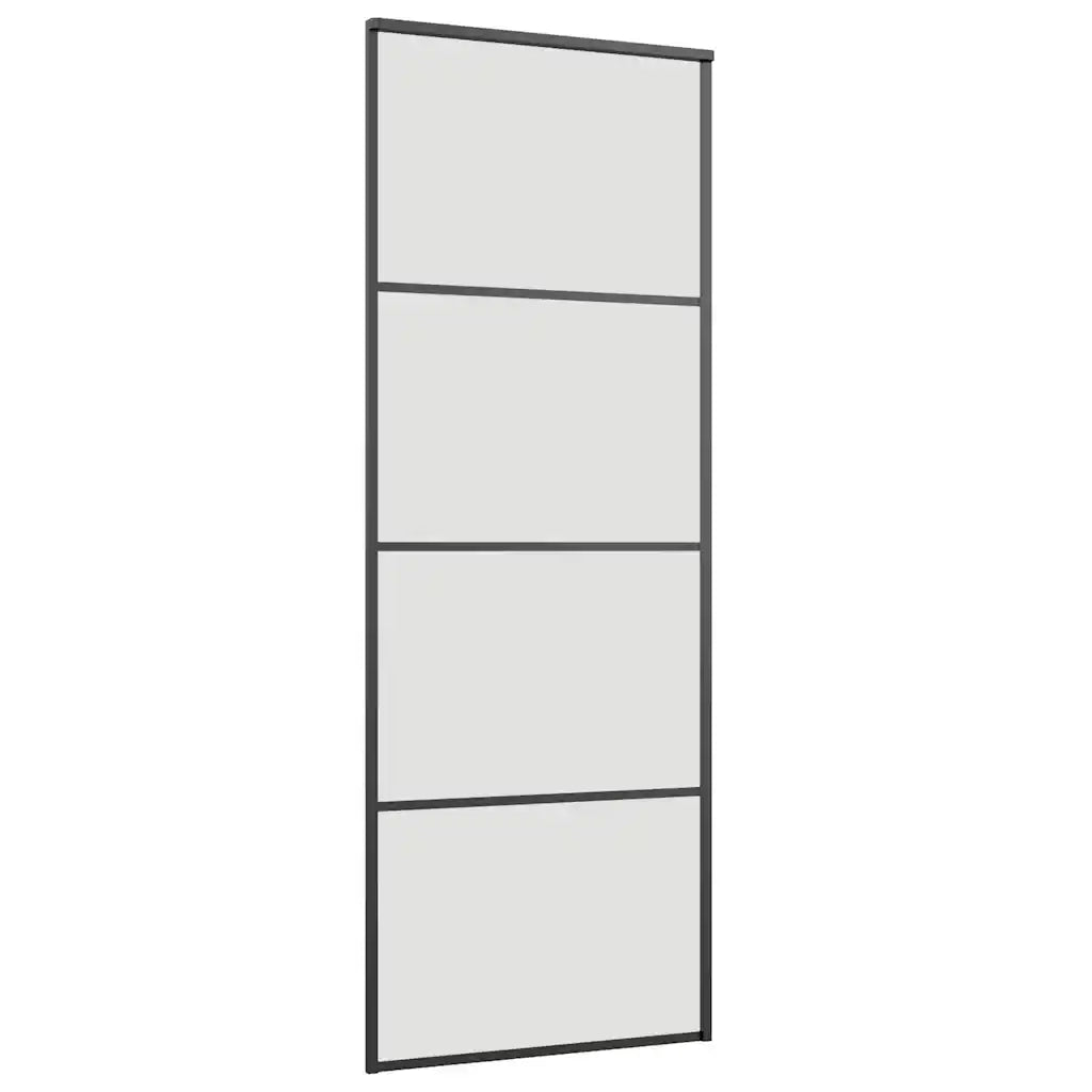 Porta Scorrevole con Ferramenta Nera 76x205 cm in Vetro ESG