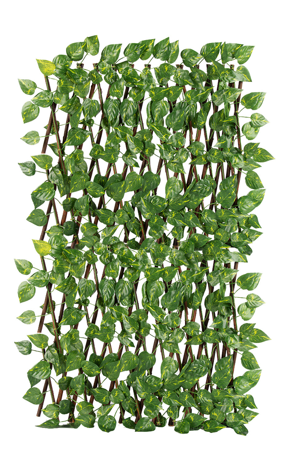 Siepe Artificiale Legno Salice Naturale Con Foglie Edera Finta Traliccio Estensibile 1 x 2 Mt Divisorio Ringhiera Frangivento Frangivista