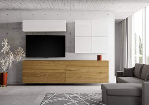 Composizione parete soggiorno A103 L.308 P.39,2 - ISOKA