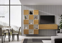 Composizione parete soggiorno A101 L.274 H.200 P.39,2 - ISOKA