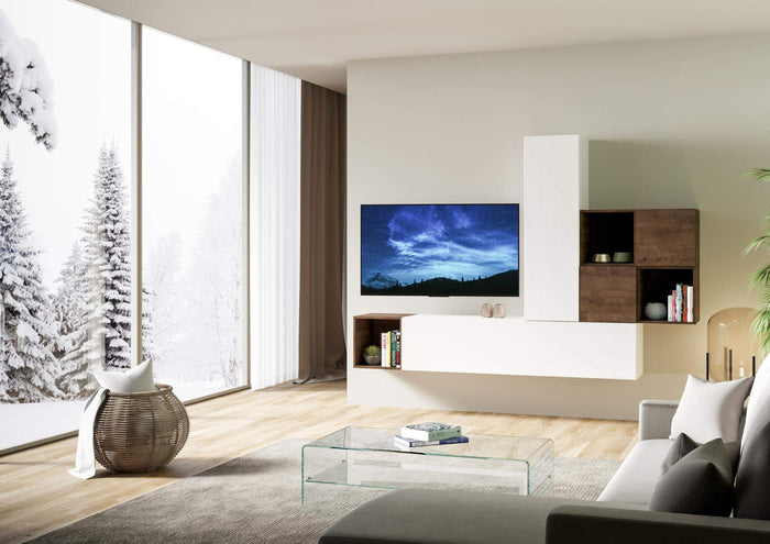 Composizione parete soggiorno A48 L.254 H.173,6 P.39,2 - ISOKA