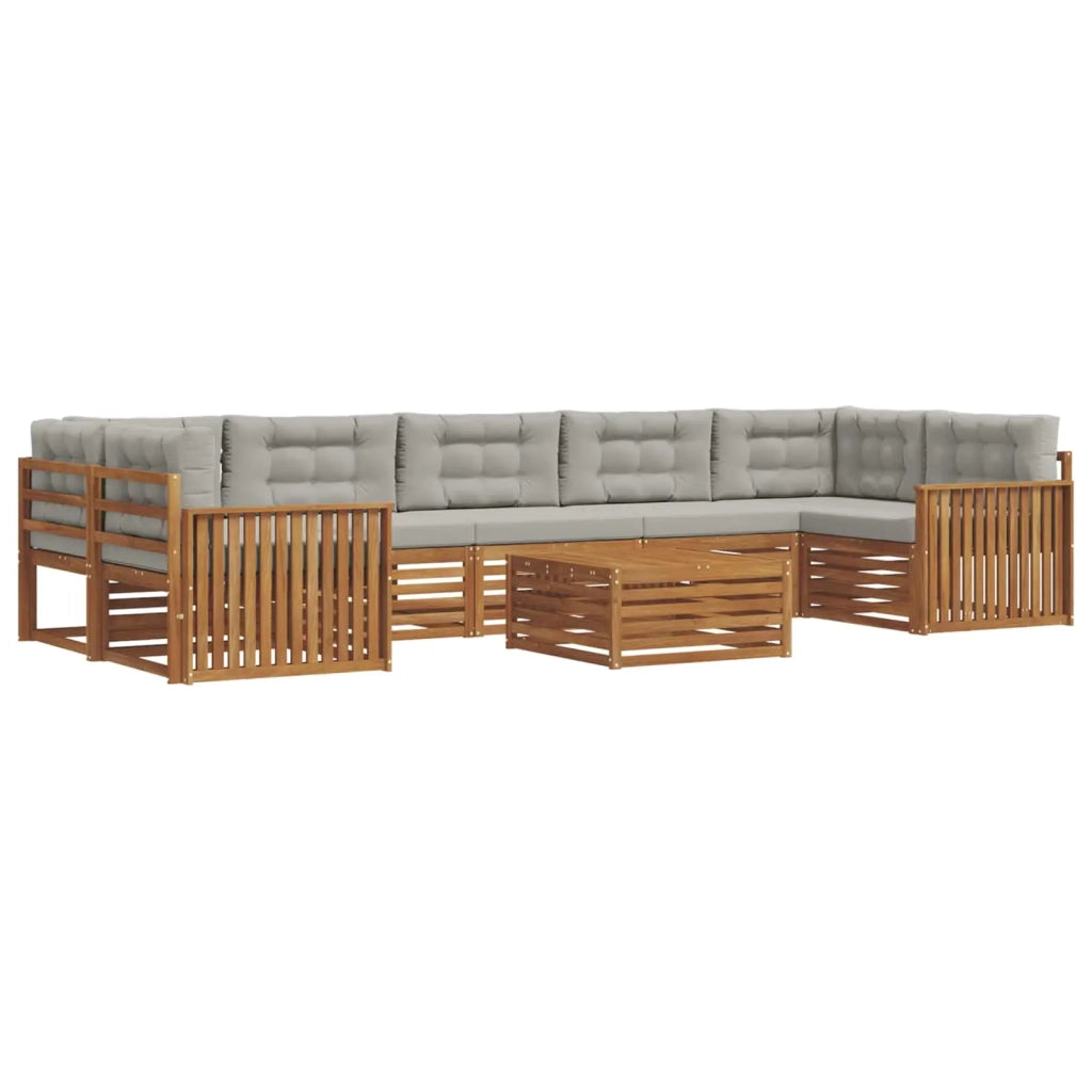 Set di divani da esterno 8 pcs Grigio Naturale e Chiaro 3373176