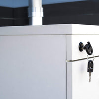 Scrivania in vetro con cassettiera - CLERK