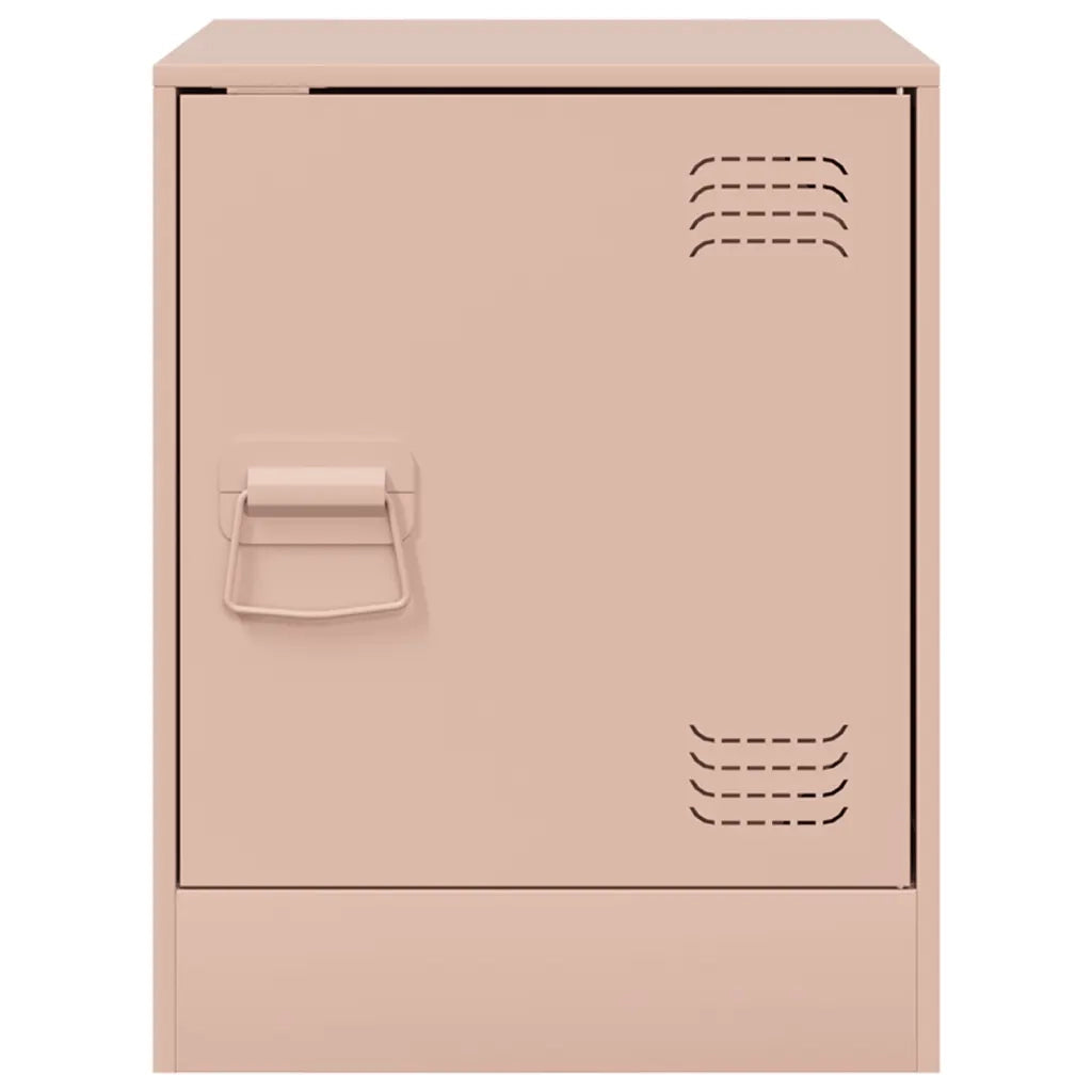 Comodini 2 pz-Set di 2 Tavolino da notte Rosa 34,5x39x44 cm in Acciaio 834141