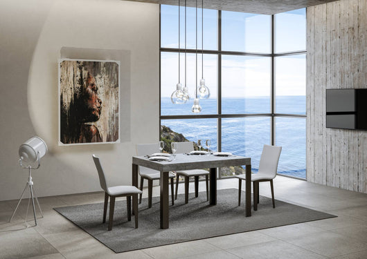 Tavolo da Pranzo Fix 90x130 in Nobilitato e Ferro Colore: Cemento