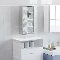 Armadietto Medicinale Cassetta Porta Medicina a Quattro Ripiani in Acciaio Inox 30 x 12 x 60cm