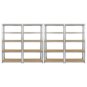 4 Scaffali Galwix 90cm in Acciaio Senza Bulloni & 1 Scaffale ad Angolo Galwix