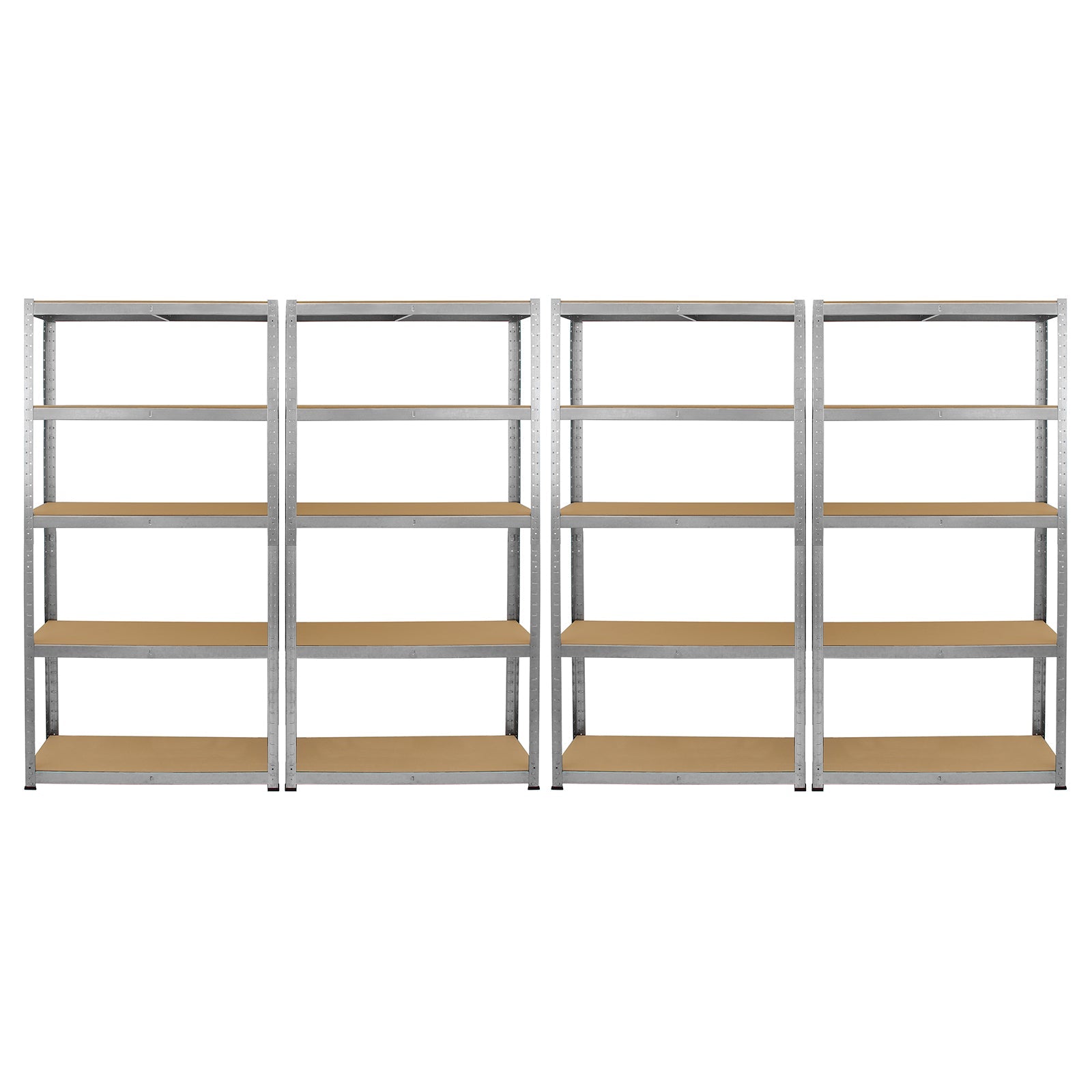 4 Scaffali in Acciaio Senza Bulloni Galwix Grigi Larghi 90cm per Magazzino e Box