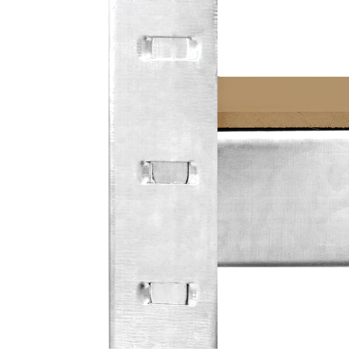 4 Scaffali in Acciaio Senza Bulloni Galwix Grigi Larghi 90cm per Magazzino e Box