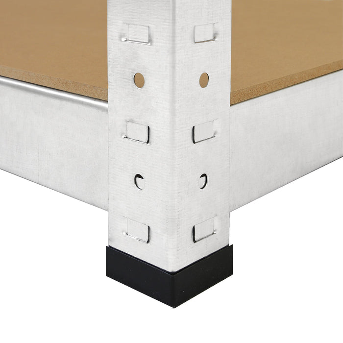 4 Scaffali Galwix 90cm in Acciaio Senza Bulloni & 1 Scaffale ad Angolo Galwix