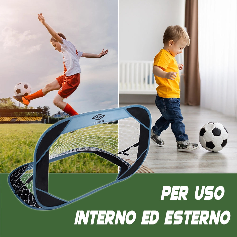 Porta da Calcio Pop-Up Pieghevole con Borsa Viaggio Sport Uso Interno ed Esterno