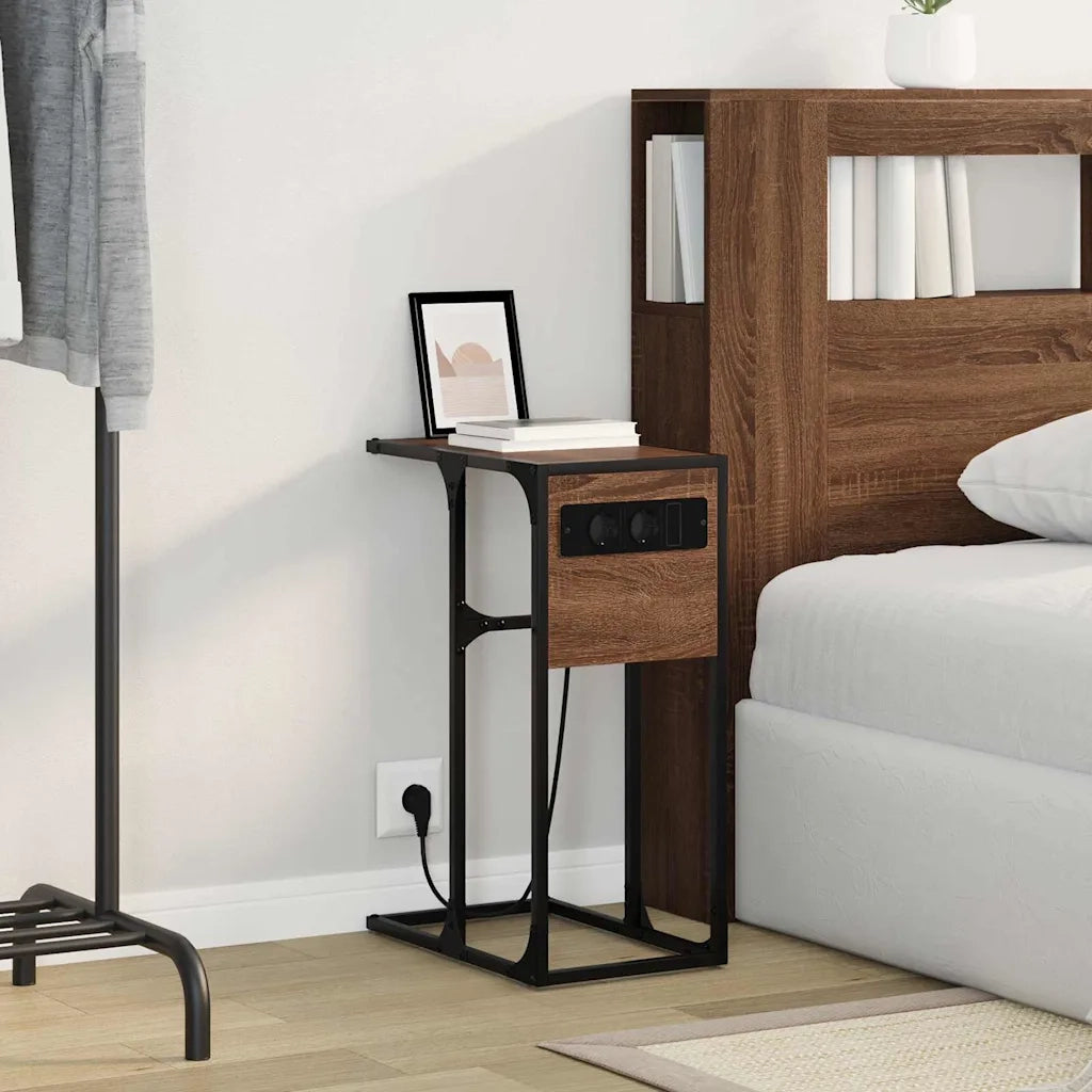 Comodino | Armadio da Notte | Mobiletto da notte Rovere Marrone 41,5 x 26 x 60,5 cm